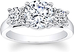 This image shows the setting with a 1.50ct round brilliant cut center diamond. The setting can be ordered to accommodate any shape/size diamond listed in the setting details section below.
