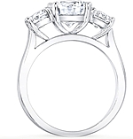 This image shows the setting with a 1.50ct round brilliant cut center diamond. The setting can be ordered to accommodate any shape/size diamond listed in the setting details section below.

