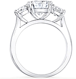 This image shows the setting with a 1.50ct round brilliant cut center diamond. The setting can be ordered to accommodate any shape/size diamond listed in the setting details section below.
