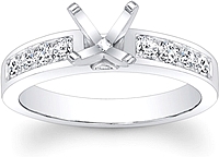 Round Brilliant Cut Channel Set Diamond Engagement Ring