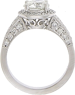 his image shows the setting with a 1.50ct round brilliant cut diamond. The setting can be ordered to accommodate any shape/size diamond listed in the setting details section below.