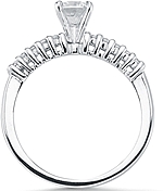 This image shows the setting with a 1.00ct round brilliant cut center diamond. The setting can be ordered to accommodate any shape/size diamond listed in the setting details section below.