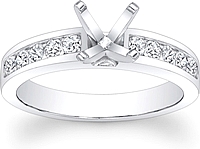 Round Channel Set Diamond Engagement Ring