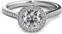 Round Diamond Halo Diamond Engagement Ring