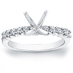 This image shows the setting for a 1.00ct round cut diamond. The setting can be ordered to accommodate any shape/size diamond listed in the setting details section below.