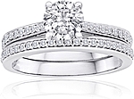 This image shows the setting with a 1.00ct round brilliant cut center diamond. The setting can be ordered to accommodate any shape/size diamond listed in the setting details section below. Wedding band sold separately.