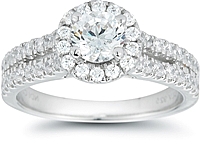 Petite Diamond Halo Engagement Ring SNT302