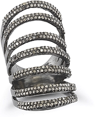 Silver & Black Rhodium Diamond Ring
