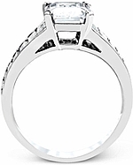 This image shows the setting with a 1.25ct emerald cut diamond. The setting can be ordered to accommodate any shape/size diamond listed in the setting details section below.