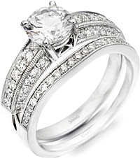 Simon G Contoured Diamond Wedding Band