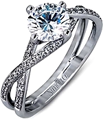 This image shows the setting with a 1.00ct round brilliant cut diamond. The setting can be ordered to accommodate any shape/size diamond listed in the setting details section below.