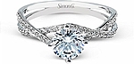 This image shows the setting with a 1.00ct round brilliant cut diamond. The setting can be ordered to accommodate any shape/size diamond listed in the setting details section below.
