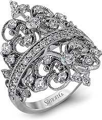 Simon G Detailed Diamond Ring