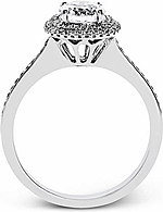 This image shows the setting with a 1ct round brilliant cut diamond. The setting can be ordered to accommodate any shape/size diamond listed in the setting details section below.
