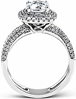 This image shows the setting with a 1.00ct round brilliant cut diamond. The setting can be ordered to accommodate any shape/size diamond listed in the setting details section below.