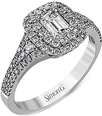 Simon G Double Halo Diamond Engagement Ring