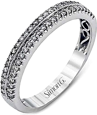 Simon G Double Row Diamond Wedding Band