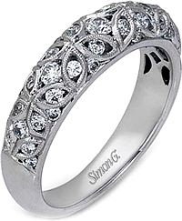 Simon G Filigree Diamond Wedding Band