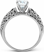This image shows the setting with a 1.50ct round brilliant cut diamond. The setting can be ordered to accommodate any shape/size diamond listed in the setting details section below.