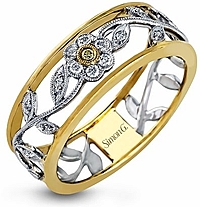 Simon G Floral Diamond Band