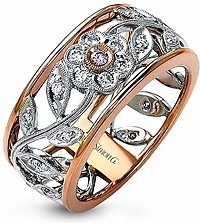 Simon G Floral Diamond Band