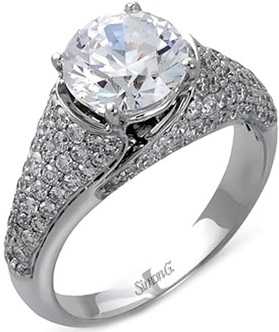 Platinum Petite Micro Pave Engagement Ring – Derco Diamonds