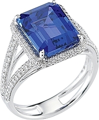 Simon G Micropave Diamond &amp; Tanzanite Ring- 8.02ct TW