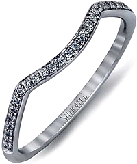 Simon G Pave Contoured Diamond Wedding Band