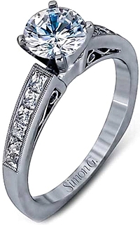 Simon G Pave Diamond Engagement Ring