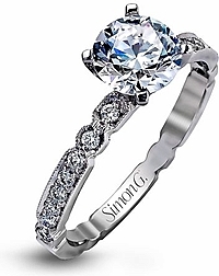 Simon G Pave Diamond Engagement Ring