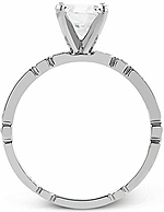 This image shows the setting with a 1.00ct round brilliant cut diamond. The setting can be ordered to accommodate any shape/size diamond listed in the setting details section below.