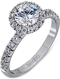 Simon G Pave Diamond Halo Engagement Ring