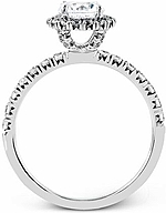 This image shows the setting with a 1.00ct round brilliant cut diamond. The setting can be ordered to accommodate any shape/size diamond listed in the setting details section below.