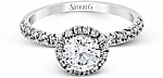 This image shows the setting with a 1.00ct round brilliant cut diamond. The setting can be ordered to accommodate any shape/size diamond listed in the setting details section below.