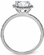 This image shows the setting with a 1.50ct round brilliant cut diamond. The setting can be ordered to accommodate any shape/size diamond listed in the setting details section below.