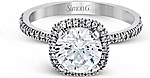 This image shows the setting with a 1.50ct round brilliant cut diamond. The setting can be ordered to accommodate any shape/size diamond listed in the setting details section below.