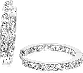 Simon Pave Diamond Drop Hoop Earring