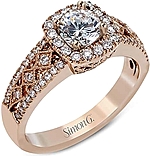 This image shows the setting with a .50ct round brilliant cut diamond. The setting can be ordered to accommodate any shape/size diamond listed in the setting details section below.
