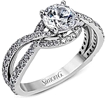 This image shows the setting with a 1.00ct round brilliant cut diamond. The setting can be ordered to accommodate any shape/size diamond listed in the setting details section below.
