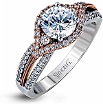 This image shows the setting with a 1.00ct round brilliant cut diamond. The setting can be ordered to accommodate any shape/size diamond listed in the setting details section below.