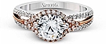 This image shows the setting with a 1.00ct round brilliant cut diamond. The setting can be ordered to accommodate any shape/size diamond listed in the setting details section below.