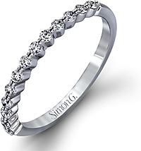 Simon G Prong Set Diamond Wedding Band