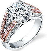This image shows the setting with a 1.50ct round brilliant cut center diamond. The setting can be ordered to accommodate any shape/size diamond listed in the setting details section below.