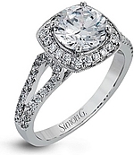This image shows the setting with a 1.50ct round brilliant cut diamond. The setting can be ordered to accommodate any shape/size diamond listed in the setting details section below.