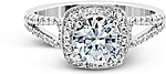 This image shows the setting with a 1.50ct round brilliant cut diamond. The setting can be ordered to accommodate any shape/size diamond listed in the setting details section below.
