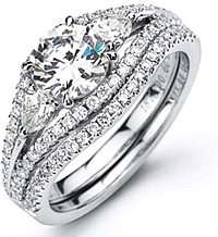 Simon G Split Shank Pave Engagement Ring