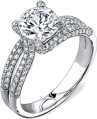 Simon G Split Shank Pave Engagement Ring