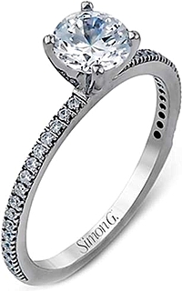 Simon G Thin Pave Diamond Engagement Ring
