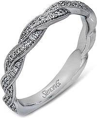 Simon G Twist Diamond Wedding Band