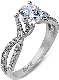 Simon G Twist Shank Diamond Engagement Ring